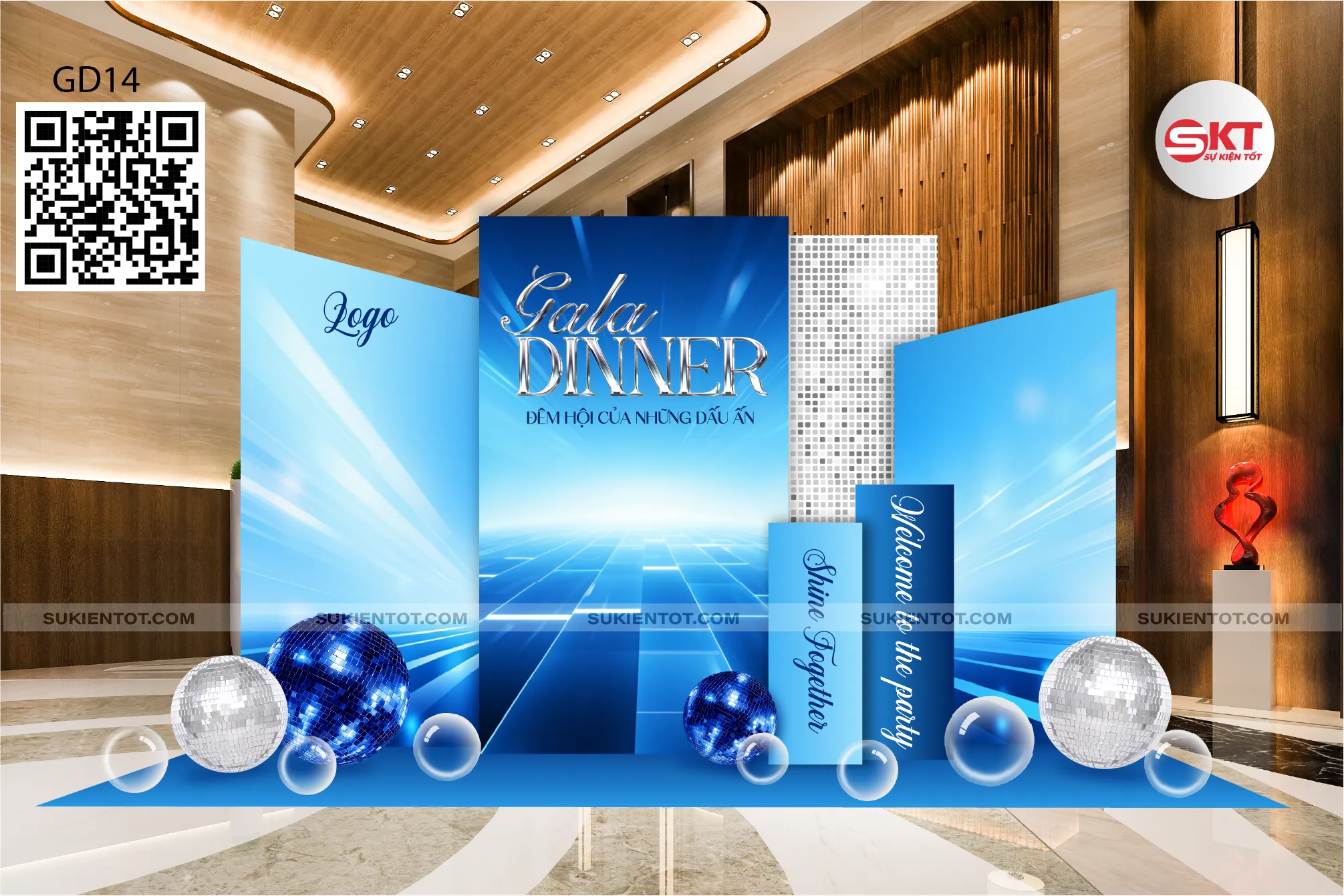 File thiết kế gala dinner tone xanh dương GD14