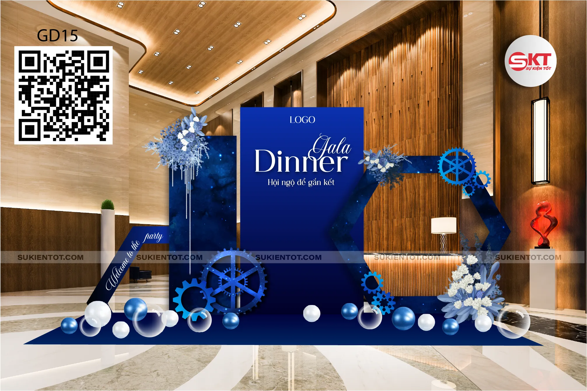 File thiết kế gala dinner tone xanh dương GD15