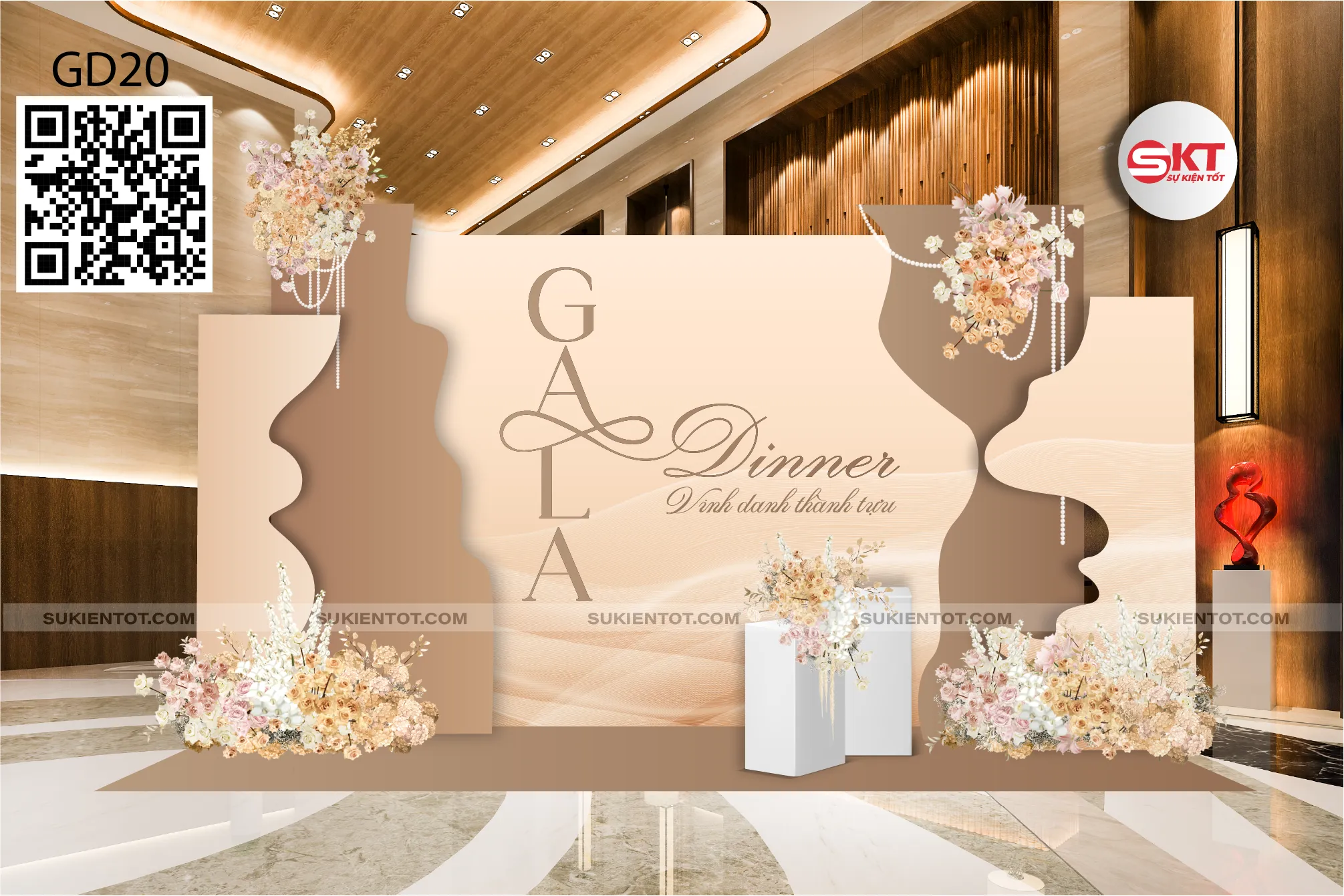 File thiết kế gala dinner tone be nâu GD20