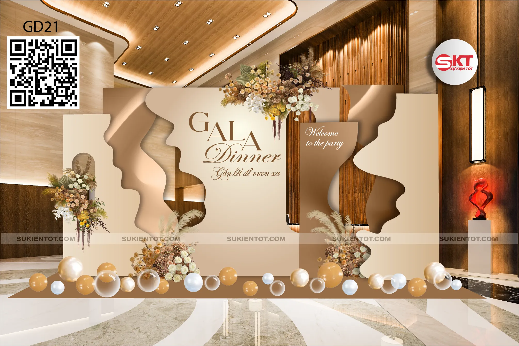 File thiết kế gala dinner tone be nâu GD21