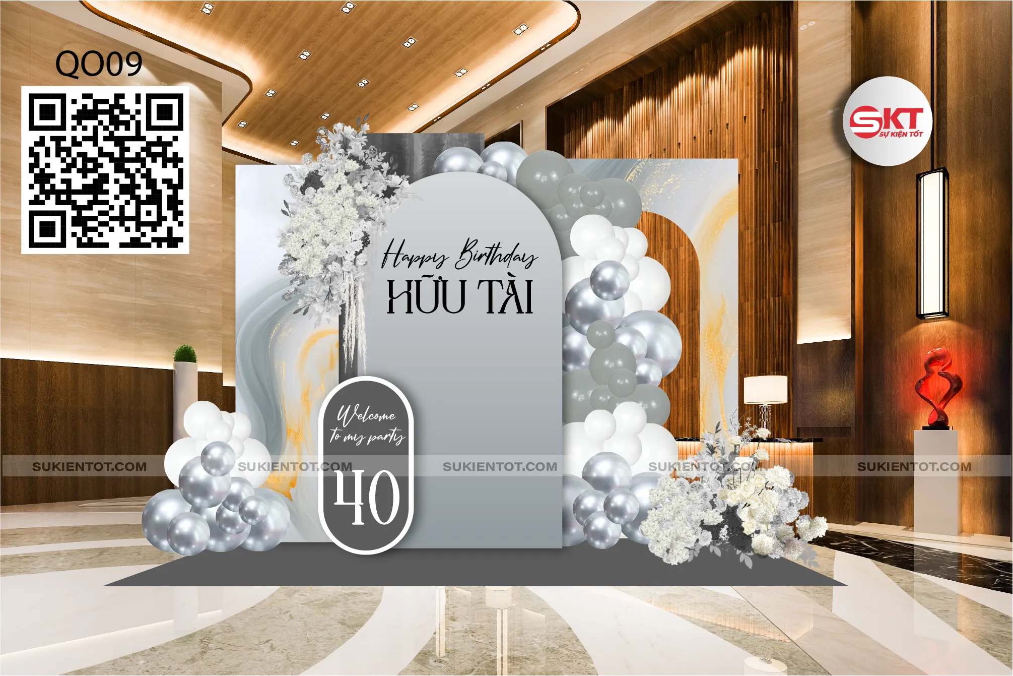File thiết kế sinh nhật quý ông tone xám QO09