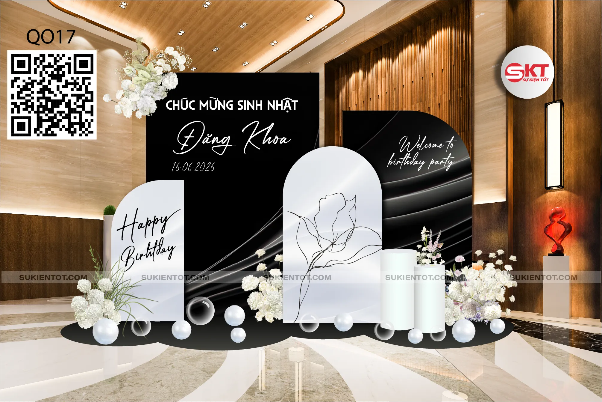 File thiết kế sinh nhật quý ông tone đen QO17