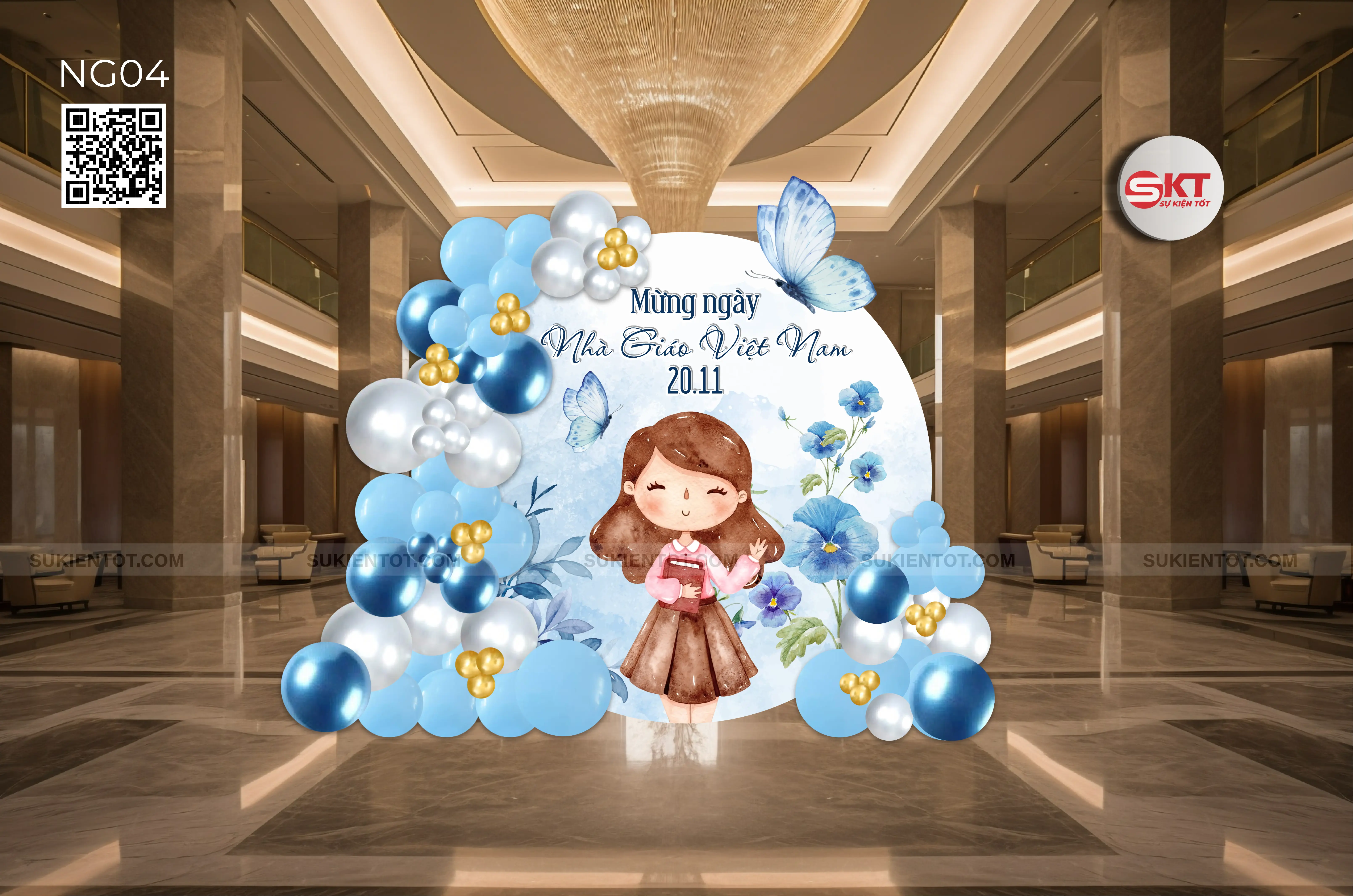 File thiết kế ngày 20/11 nhà giáo Việt Nam tone xanh da trời NG04