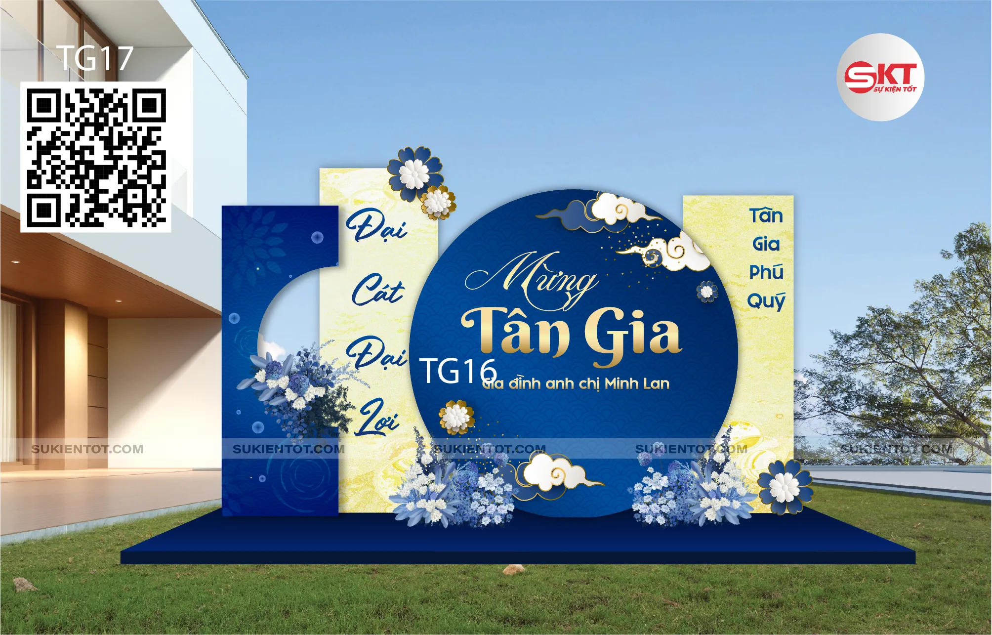 file thiết kết tân gia tone xanh vàng TG18
