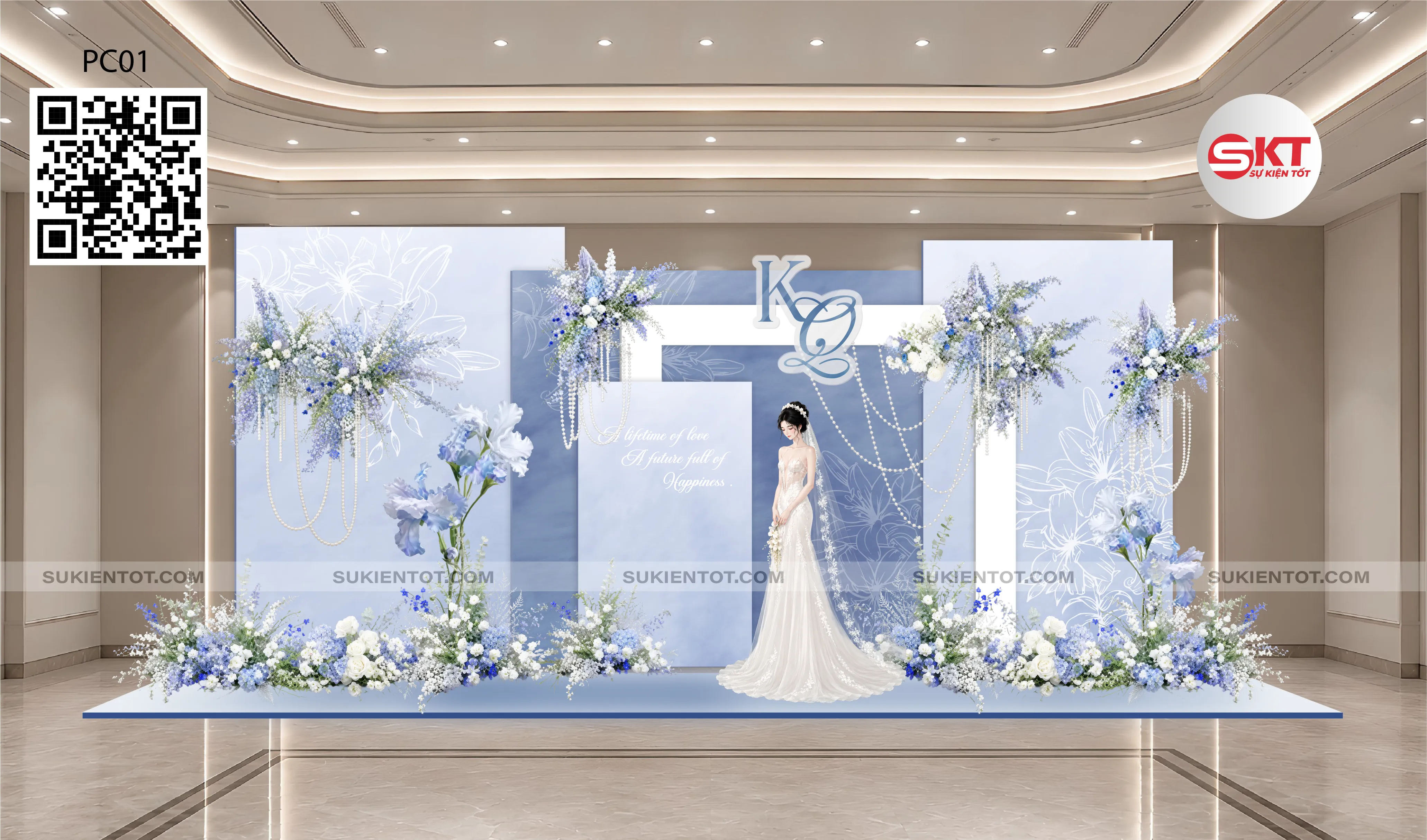 File thiết kế photobook cưới tone xanh da trời PC01
