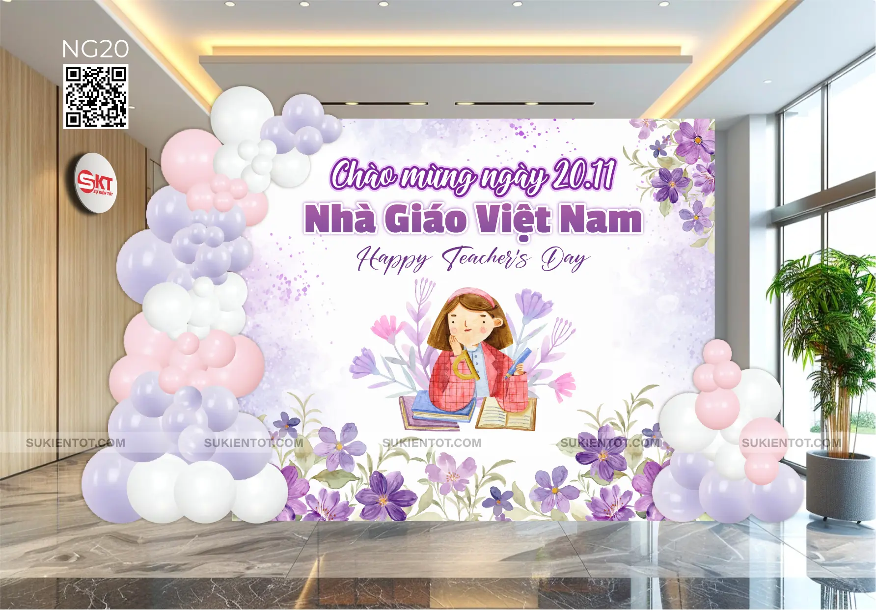 File thiết kế ngày 20/11 nhà giáo Việt Nam tone tím NG20