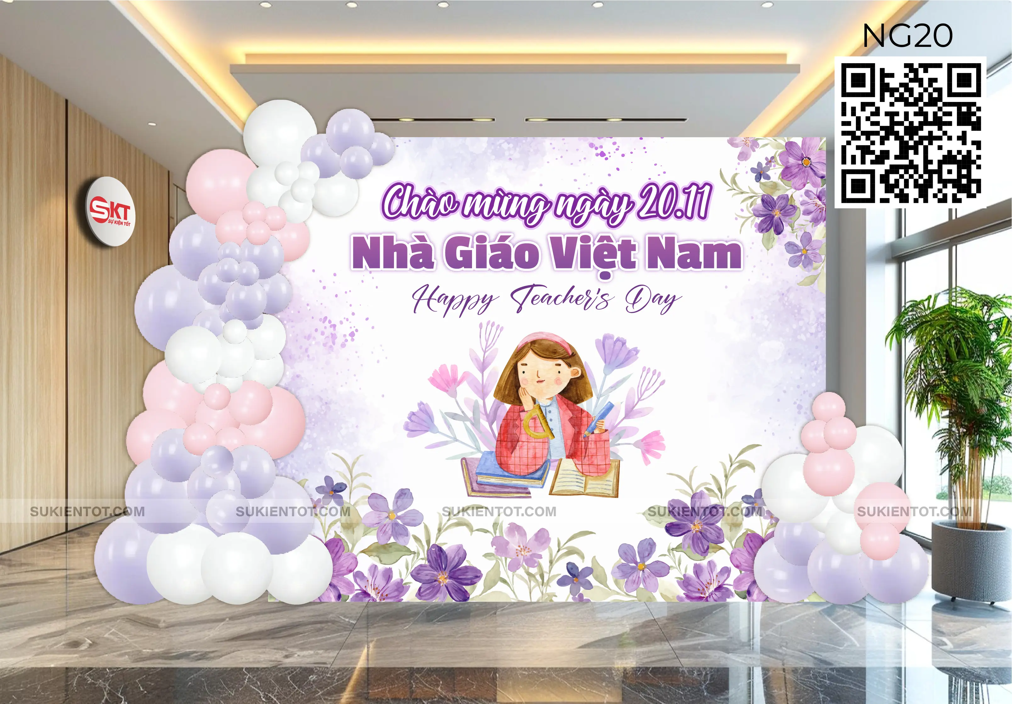 File thiết kế ngày 20/11 nhà giáo Việt Nam tone tím NG20