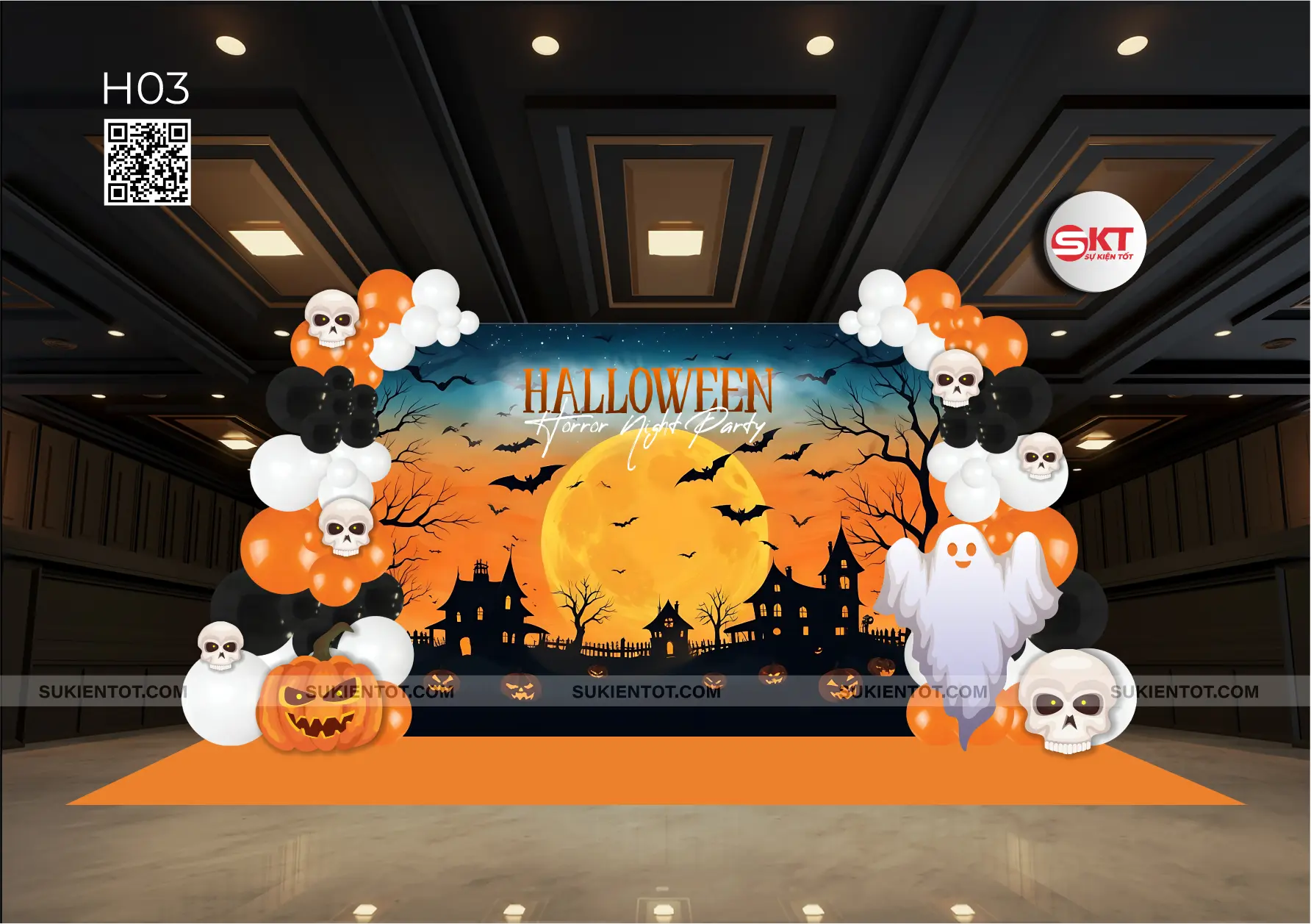 File thiết kế Halloween tone cam H03