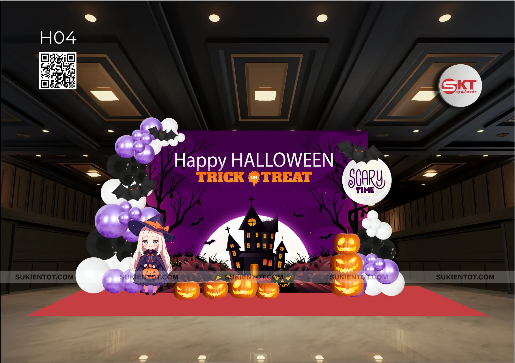 File thiết kế Halloween tone tím H04