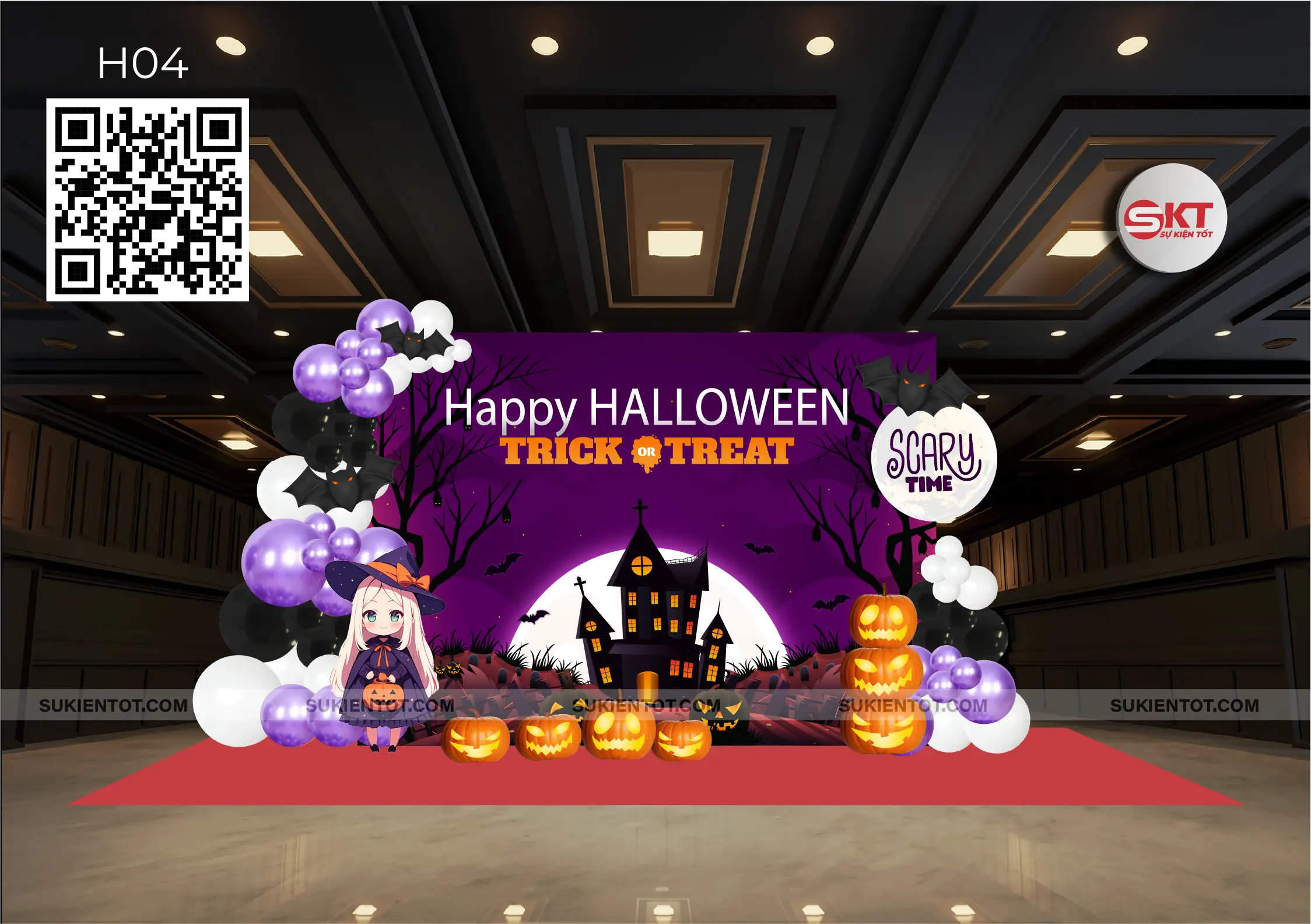 File thiết kế Halloween tone tím H04