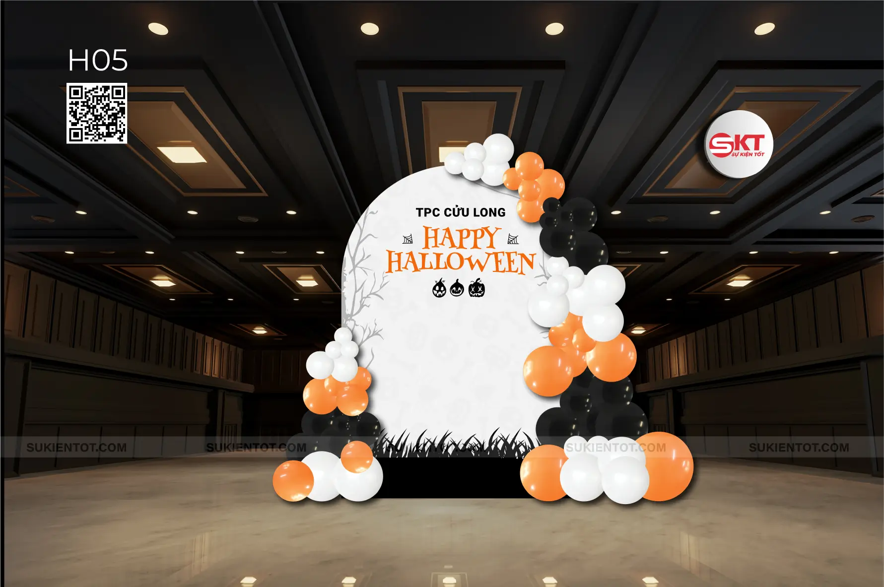 File thiết kế Halloween tone trắng đen H05
