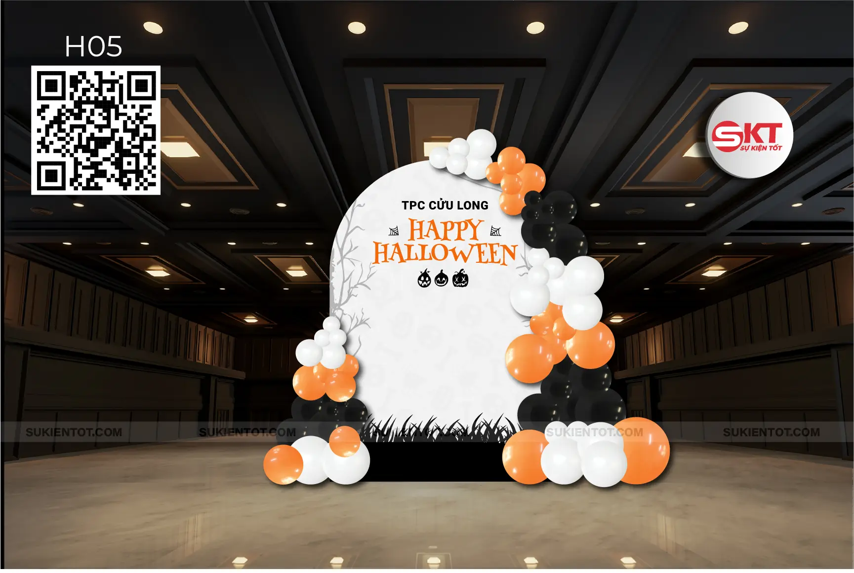 File thiết kế Halloween tone trắng đen H05