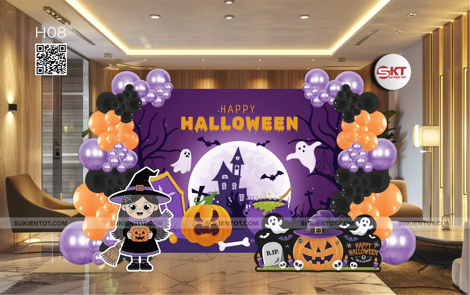 File thiết kế Halloween tone tím H08