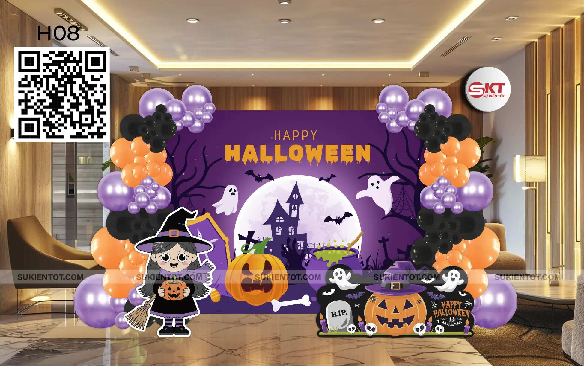 File thiết kế Halloween tone tím H08