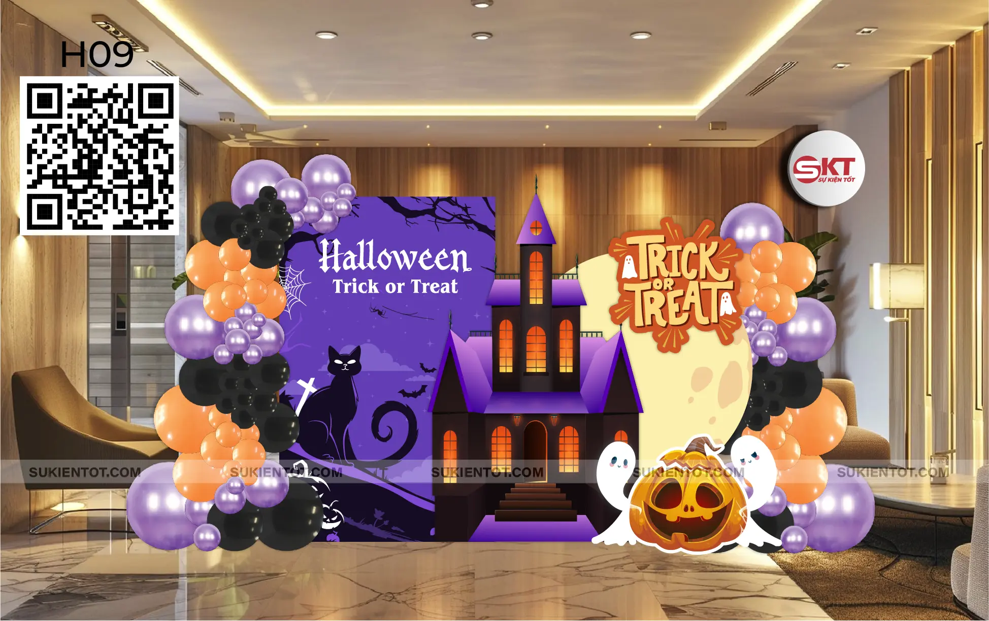 File thiết kế Halloween tone tím H09