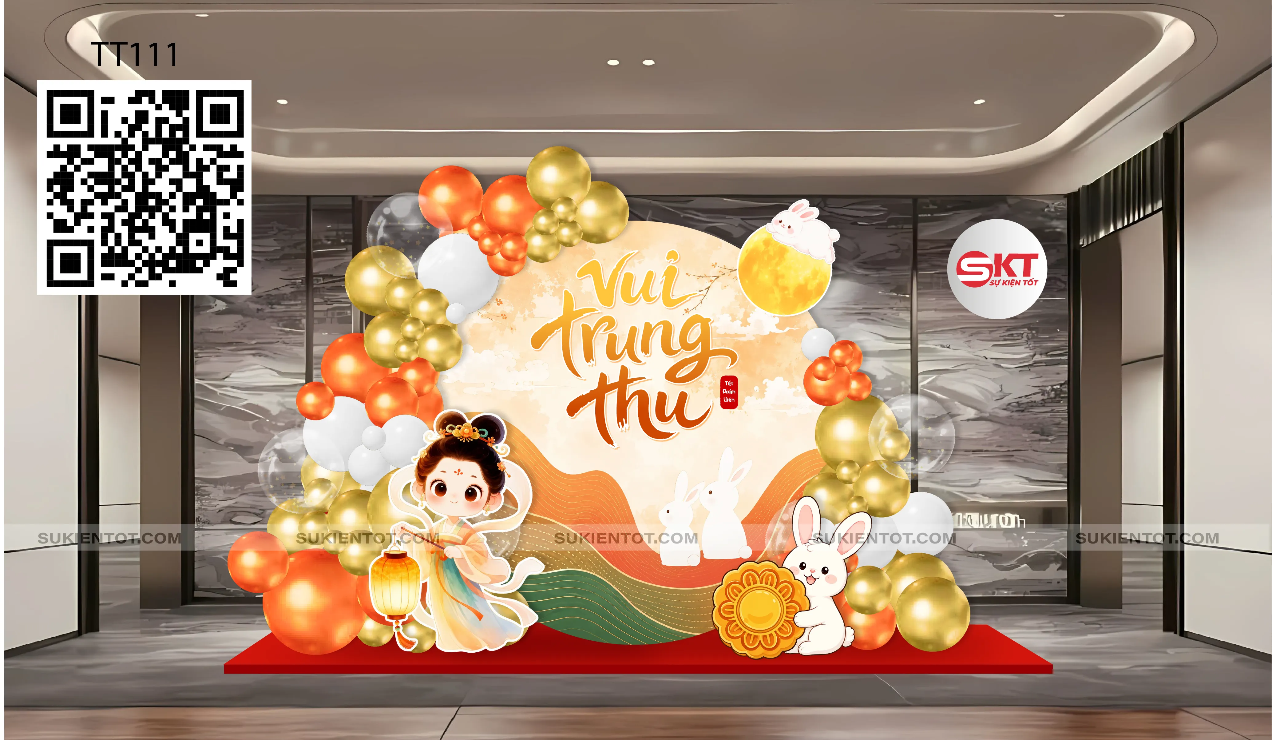 File thiết kế Trung Thu tone vàng cam TT111