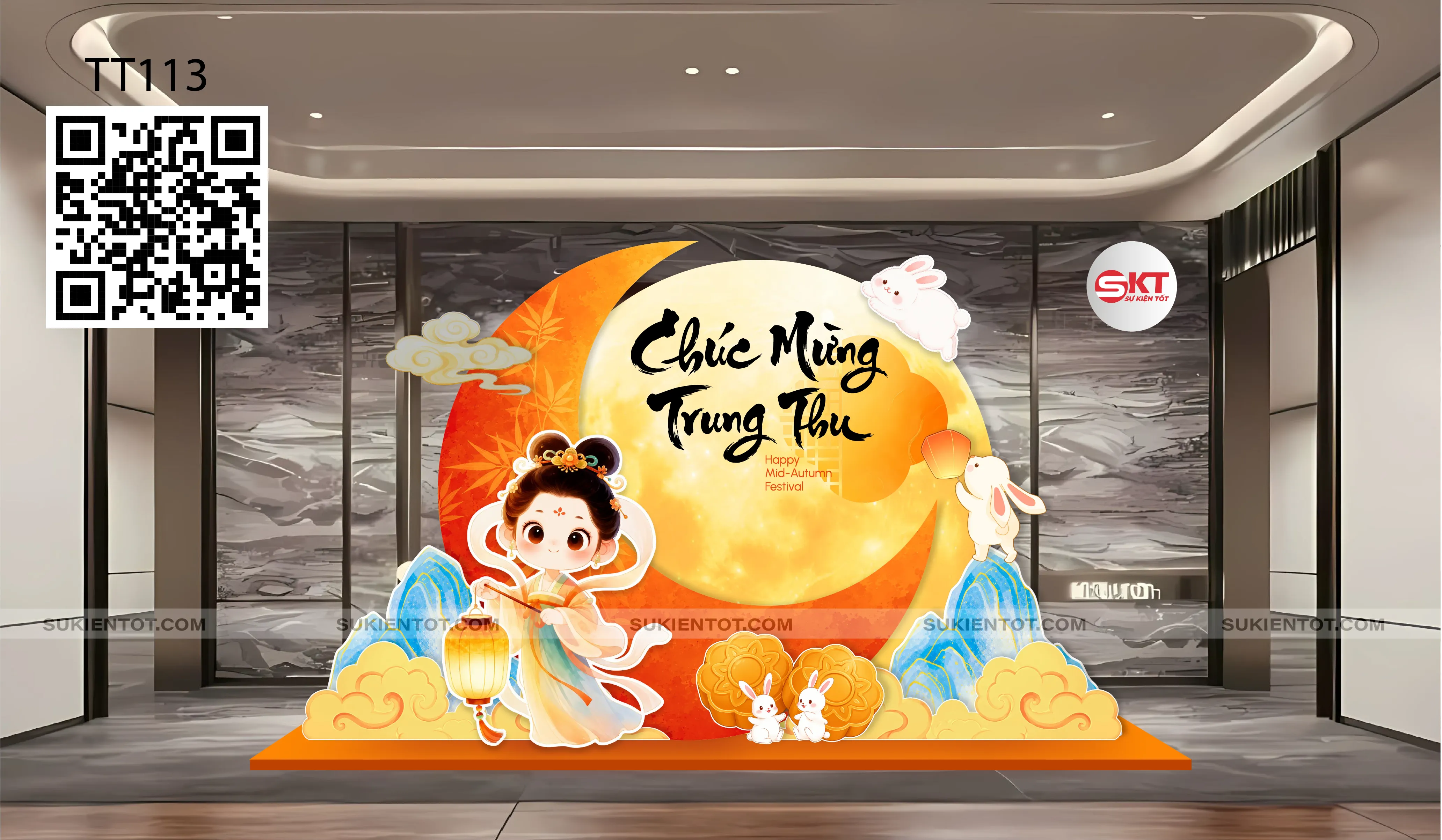 File thiết kế Trung Thu tone vàng cam TT113