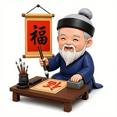 Ông đồ thư pháp 