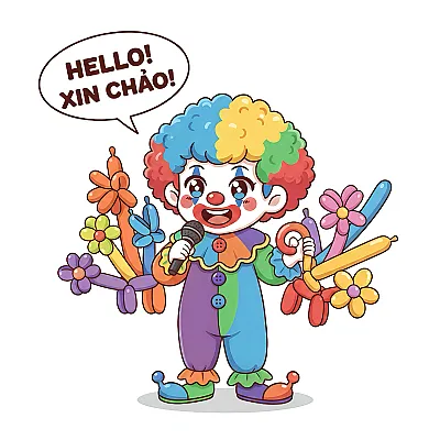 Chú hề đa năng song ngữ