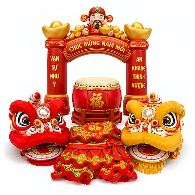 Thuê phụ kiện lân sư rồng