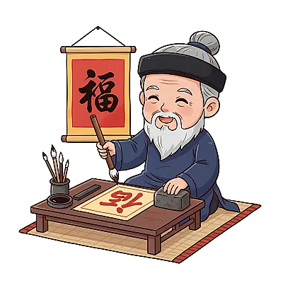 Ông đồ thư pháp 