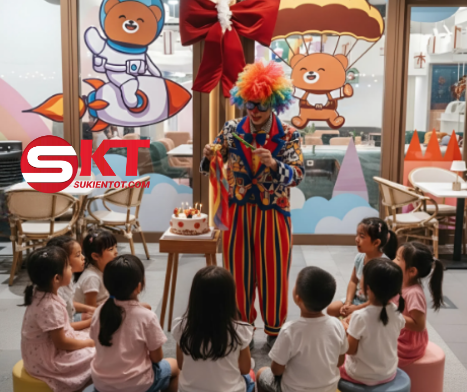 Thu&ecirc; ch&uacute; hề biểu diễn sinh nhật